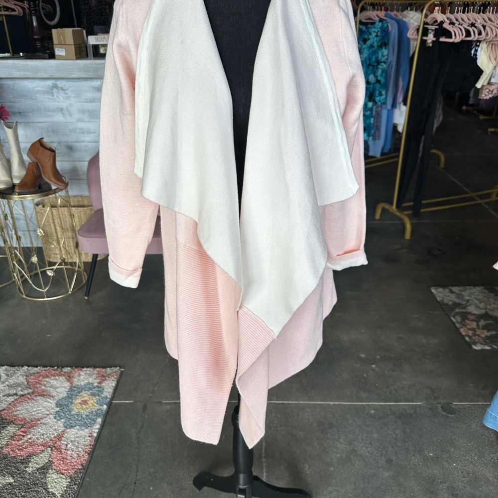 Cozy Pink Open-Front Cardigan Sweater